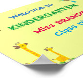 幼稚園クラス、教室のサインと先生 ポスター (角)