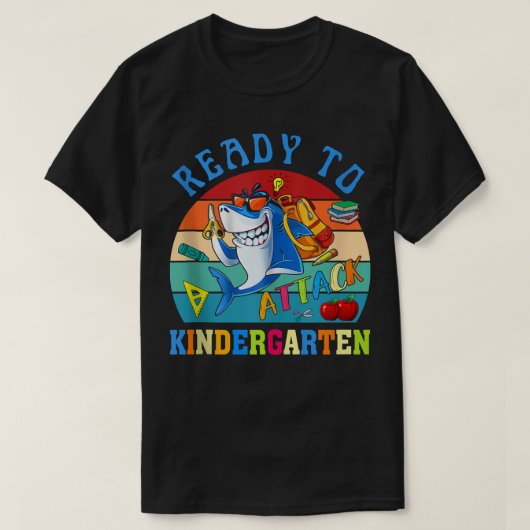 幼稚園シャーク新学期 Tシャツ (デザイン正面)