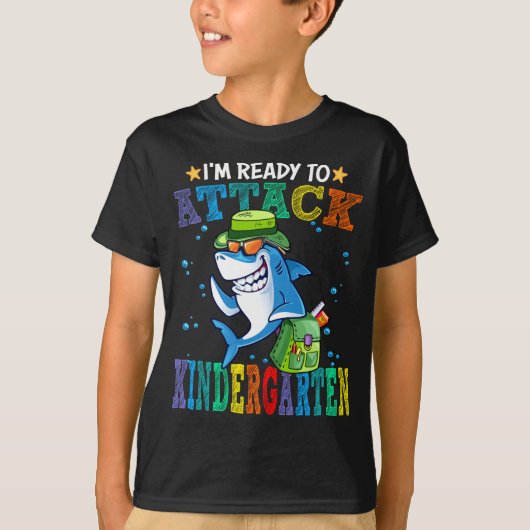 幼稚園シャーク退学を目指す Tシャツ (正面)