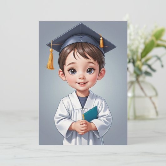 幼稚園シンプル卒園招待状 招待状 (スタンド正面)