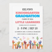 幼稚園シンプル卒園招待状 招待状 (正面/裏面)