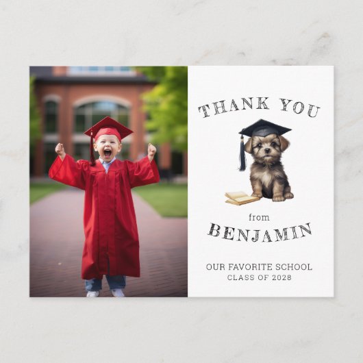 幼稚園スクラッフィー子犬ありがとうポストカード ポストカード (正面)