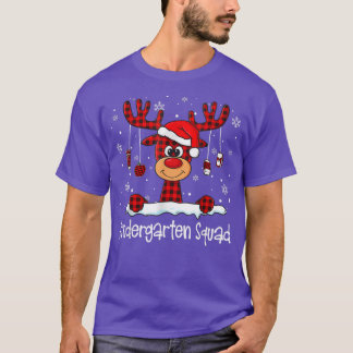 幼稚園スクワッドのトナカイSanta Hat Teache Tシャツ