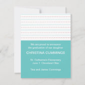 幼稚園ストライプ卒業発表 案内状 (裏面)