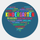 幼稚園チームハート新学期先生 ラウンドシール (正面)