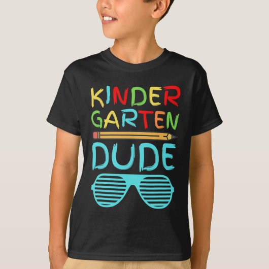 幼稚園デビューおもしろ鉛筆 入学式 ブルー Tシャツ (正面)