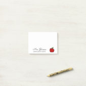 幼稚園パーソナライズされた先生の赤リンゴ ポストイット (デスク上)