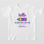 幼稚園パーソナライズされた初日 Tシャツ (レイダウン)