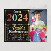 幼稚園パーソナライズされた卒業こんにちは 案内ポストカード (裏面)