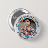 幼稚園パーソナライズされた大学院写真ボタン 缶バッジ (正面&裏面)