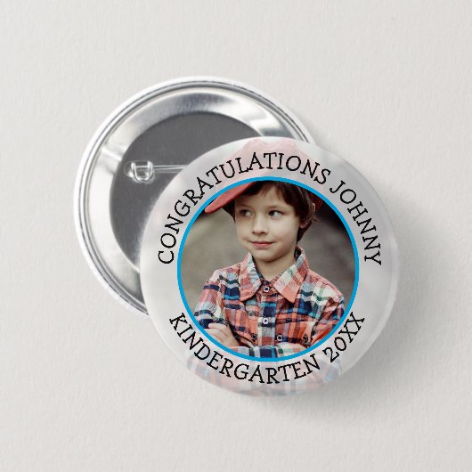 幼稚園パーソナライズされた大学院写真ボタン 缶バッジ (正面&裏面)