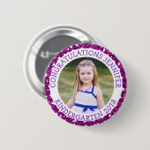 幼稚園パーソナライズされた大学院写真ボタン 缶バッジ (正面&裏面)