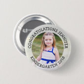 幼稚園パーソナライズされた大学院写真ボタン 缶バッジ (正面&裏面)