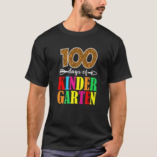 幼稚園ヒョウ100日日Scho Tシャツ (正面)
