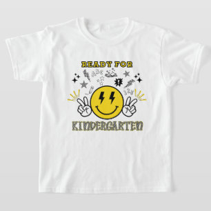 幼稚園ピンクレトロスマイリーフェイス Tシャツ