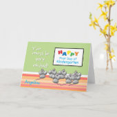 幼稚園マウスとボードの最初の頭が切れる日 カード (黄色い花)