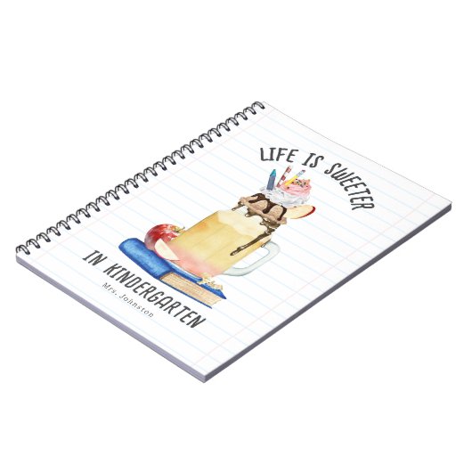 幼稚園ミルクシェイクで人生は甘い先生 ノートブック (左側)