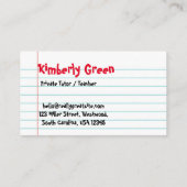 幼稚園モダン先生名刺 名刺 (裏面)