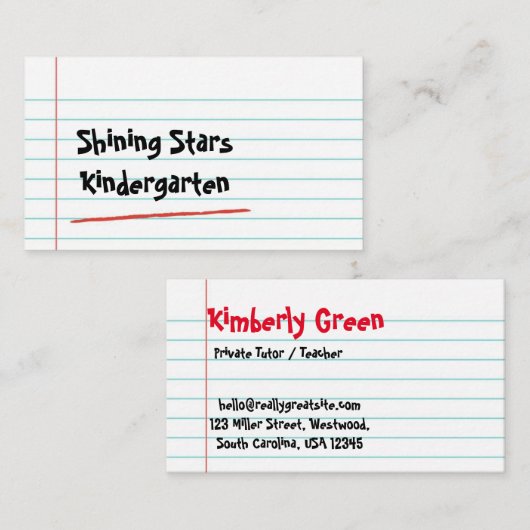 幼稚園モダン先生名刺 名刺 (正面/裏面)