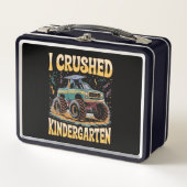 幼稚園モンスタートラック卒業 メタルランチボックス (正面)