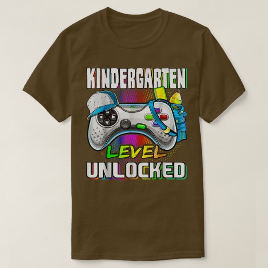 幼稚園レベルアンロック新学期ゲーマー Tシャツ (デザイン正面)