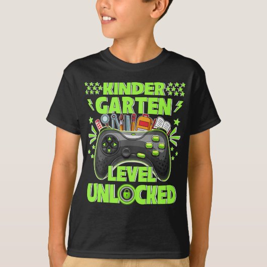 幼稚園レベル解錠ゲーマー初日 Tシャツ (正面)