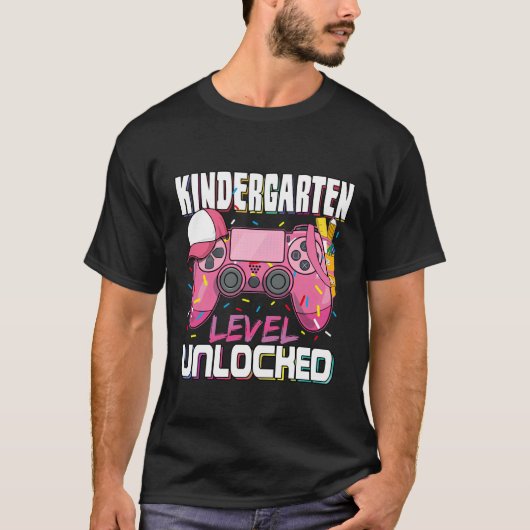 幼稚園レベル解除 ドーナツ 学校に戻るT Tシャツ (正面)