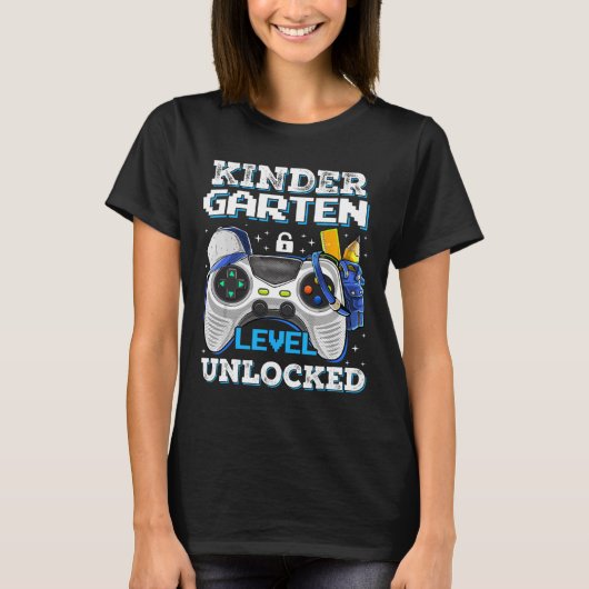 幼稚園レベル解除 面白いゲーマー男子バック Tシャツ (正面)