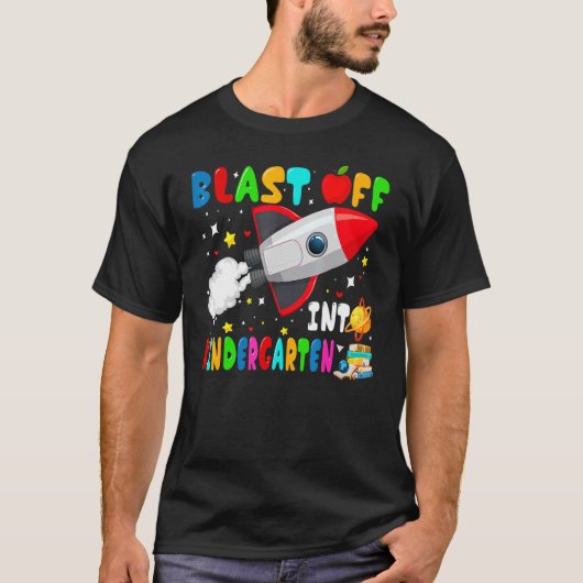 幼稚園ロケットの宇宙空間に突進する Tシャツ (正面)