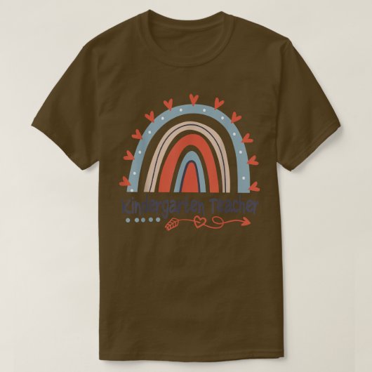 幼稚園先生おもしろいボホレインボーバックSc Tシャツ (デザイン正面)