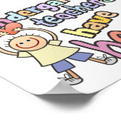 幼稚園先生がハートを持つ ポスター (角)
