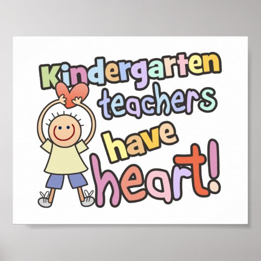 幼稚園先生がハートを持つ ポスター (正面)