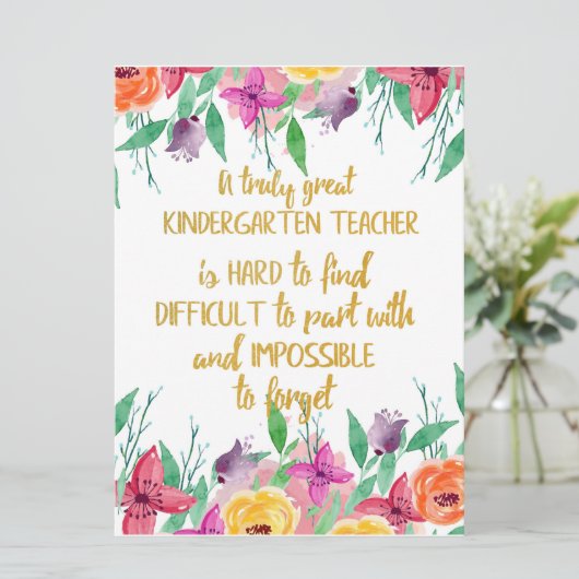 幼稚園先生ギフト小学校引用文 カード (スタンド正面)