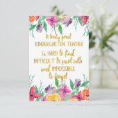 幼稚園先生ギフト小学校引用文 サンキューカード (スタンド正面)