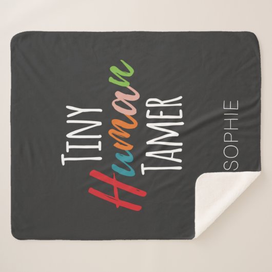 幼稚園先生チニーヒューマンタマーパーソナライズされた シェルパブランケット (正面(横))