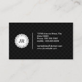 幼稚園先生モダン – モノグラムブラック 名刺 (裏面)