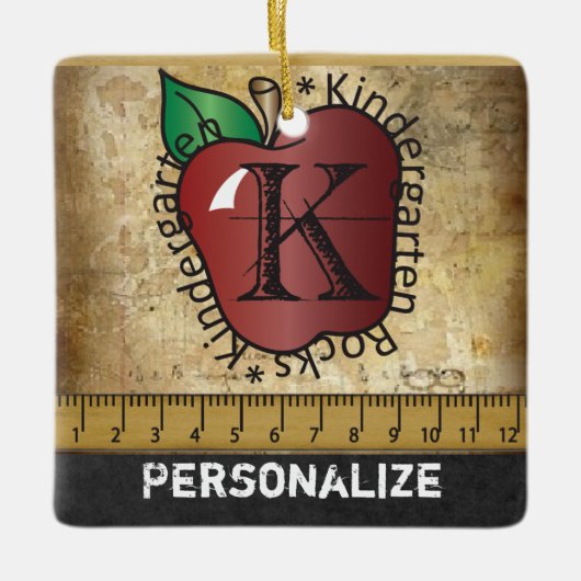 幼稚園先生ロック セラミックオーナメント (正面)