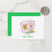 幼稚園先生名門私立校風のノートCOFFEE ノートカード (正面/裏面インサイチュ)