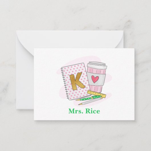 幼稚園先生名門私立校風のノートCOFFEE ノートカード (正面)