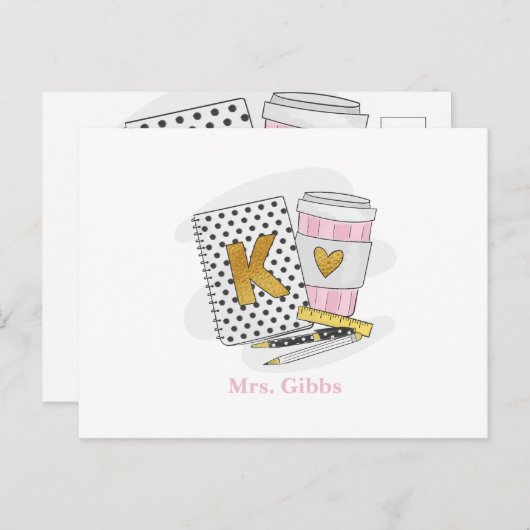 幼稚園先生感謝コーヒーカスタム ポストカード (正面/裏面)