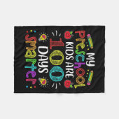 幼稚園先生100頭が切れる日100日目Sc フリースブランケット (正面(横))