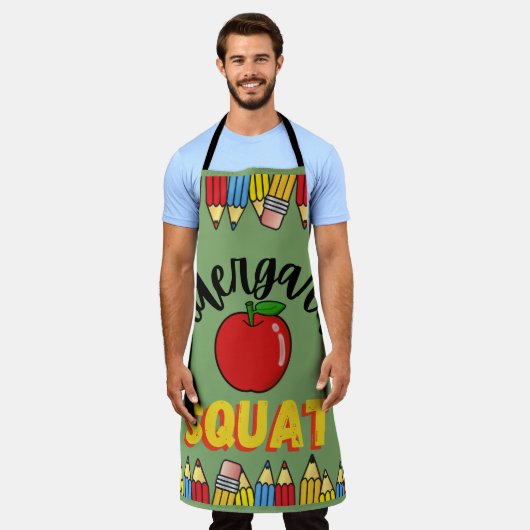 幼稚園先生 エプロン (着用した状態)