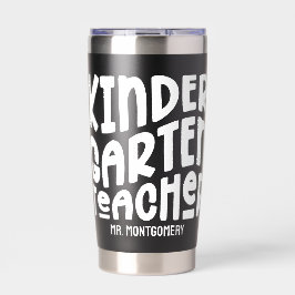 幼稚園先生 | シンプル白文字 保温保冷タンブラー