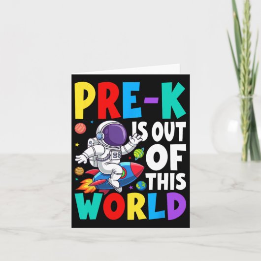 幼稚園児の宇宙飛行士がかわいいバックトゥスクール カード (正面)