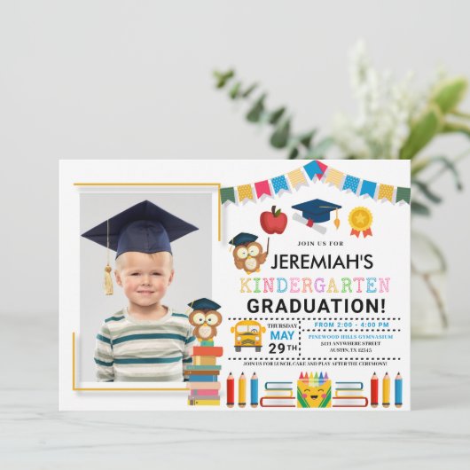 幼稚園写真卒業招待状 招待状 (スタンド正面)