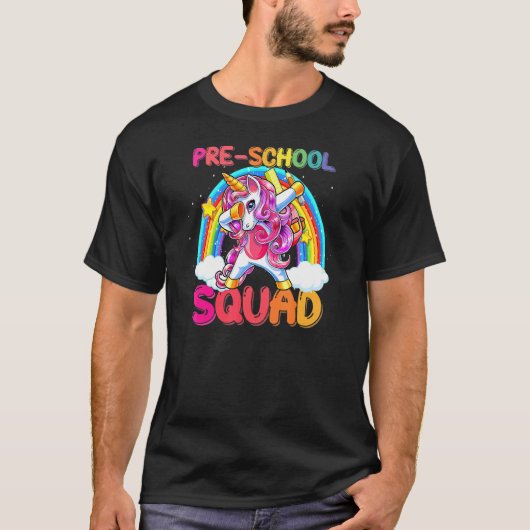 幼稚園分隊ユニコーン可愛い学校に戻る Tシャツ (正面)