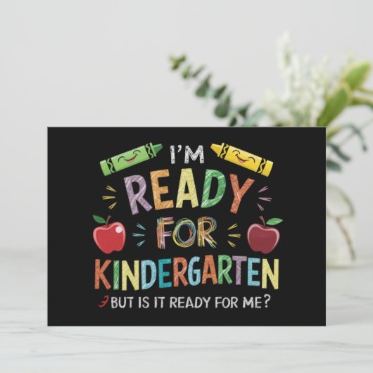 幼稚園初日の子供の楽しいバックトゥスクール 招待状 (スタンド正面)