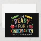 幼稚園初日の子供の楽しいバックトゥスクール 案内状 (正面/裏面)