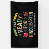 幼稚園初日の子供の楽しいバックトゥスクール 横断幕 (縦)