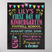 幼稚園初日の黒板ポスター ポスター (正面)